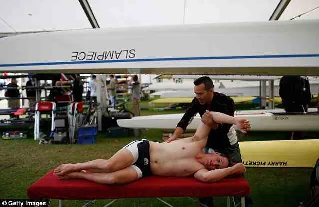 J Loveday & A des Monstiers: treatment post race