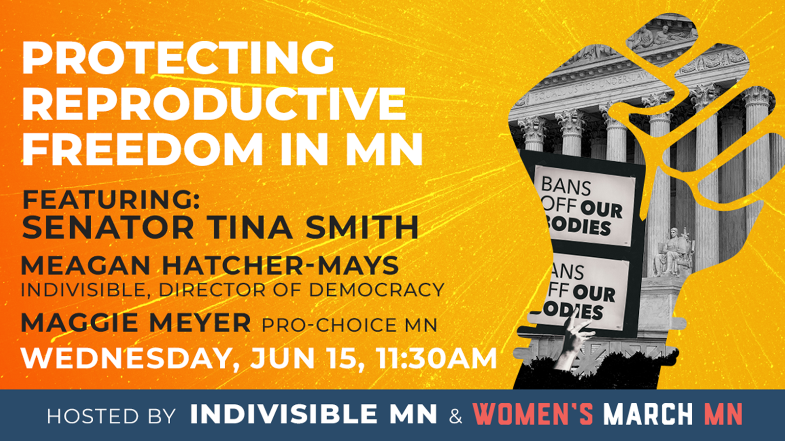 Protecting Reproductive Rights event with Sen. Tina Smith!! 6/15. Join us!!
