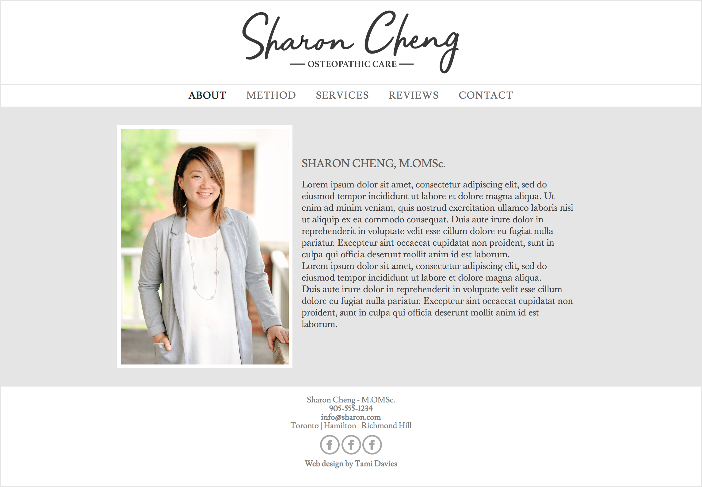 Website about page - Desktop (Hand coded)
