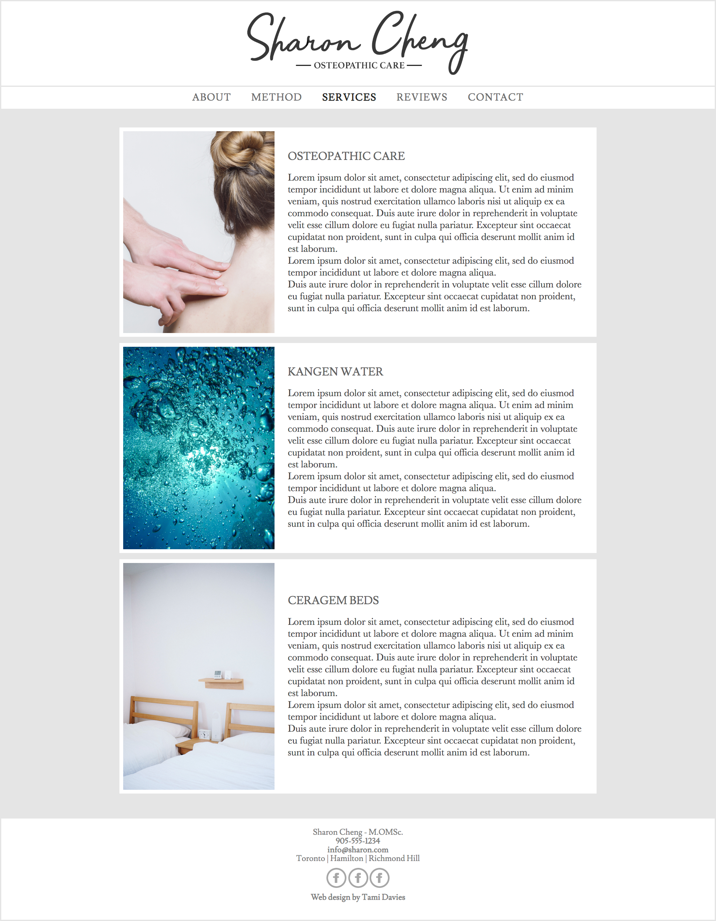 Website services page - Desktop (Hand coded)