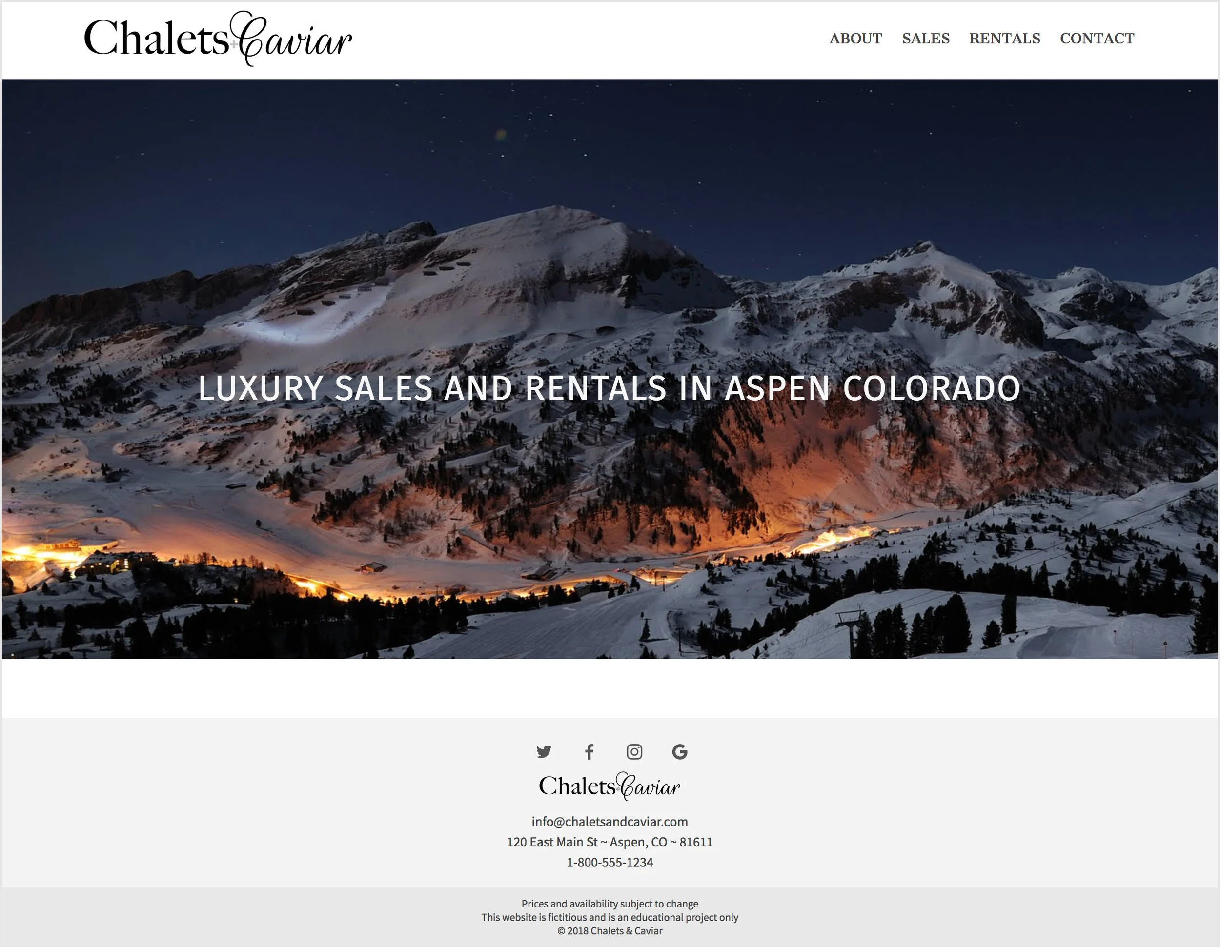 Website home page - Desktop (Wordpress)