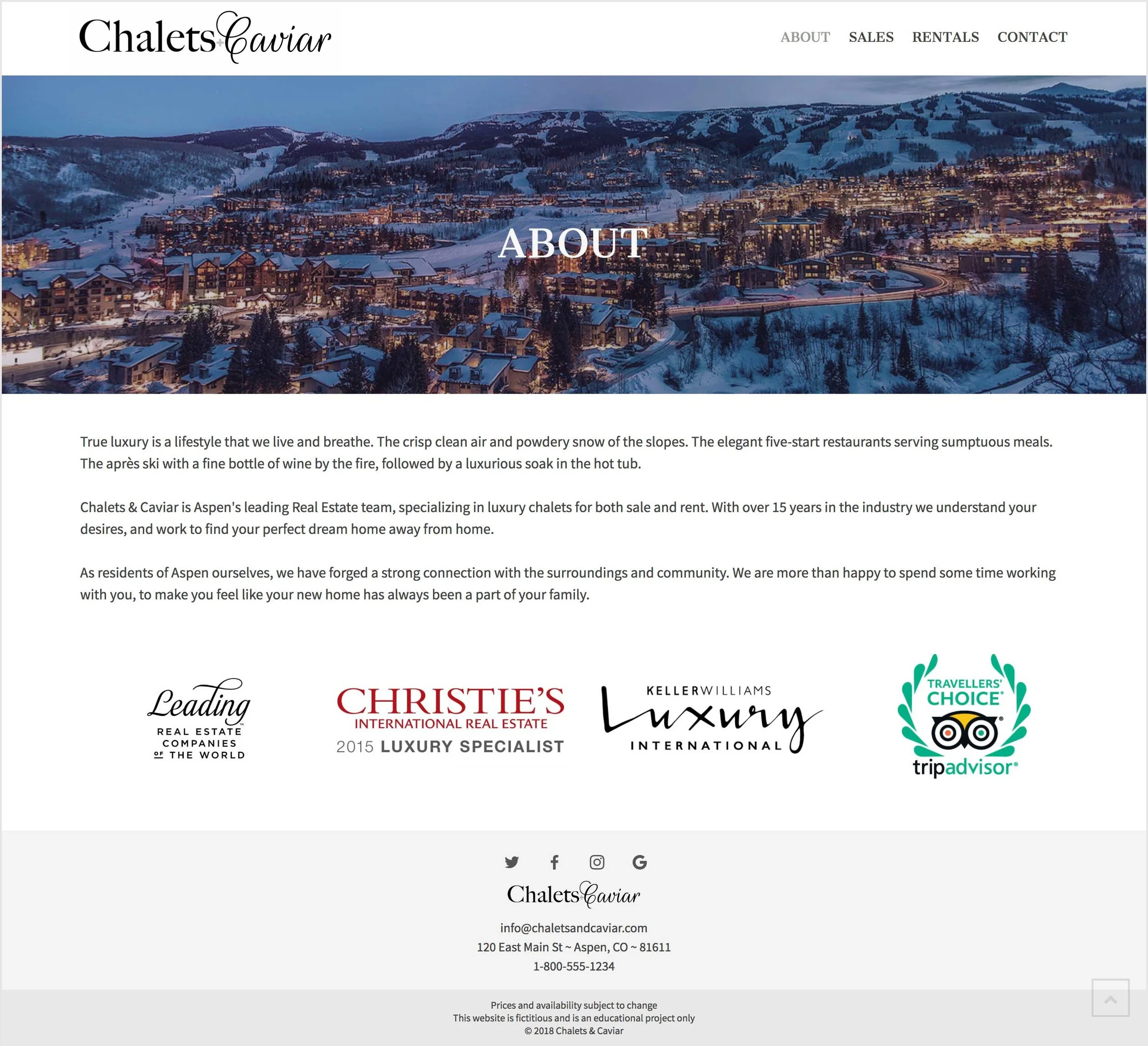 Website about page - Desktop (Wordpress)