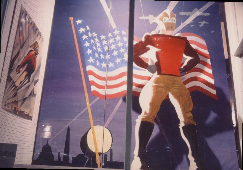  Rocketeer. Photo by Dennis McGovern. Art by David Marshall. Rocketeer is (c) Dave Stevens (I think). Done for the Fourth of July.   