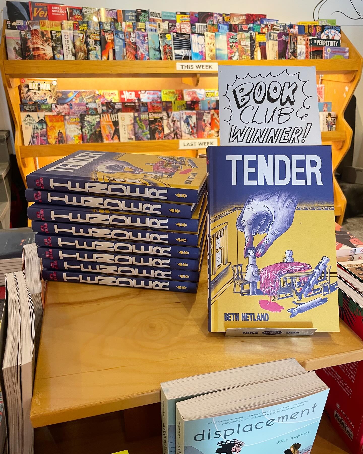 TODAY! We&rsquo;re talking TENDER with @bethhetland for #GRAPHICNOVELCLUB ! Tune in 10 am PST with your Q&rsquo;s, or catch the stream on Youtube/ wherever you get your podcasts 🥩