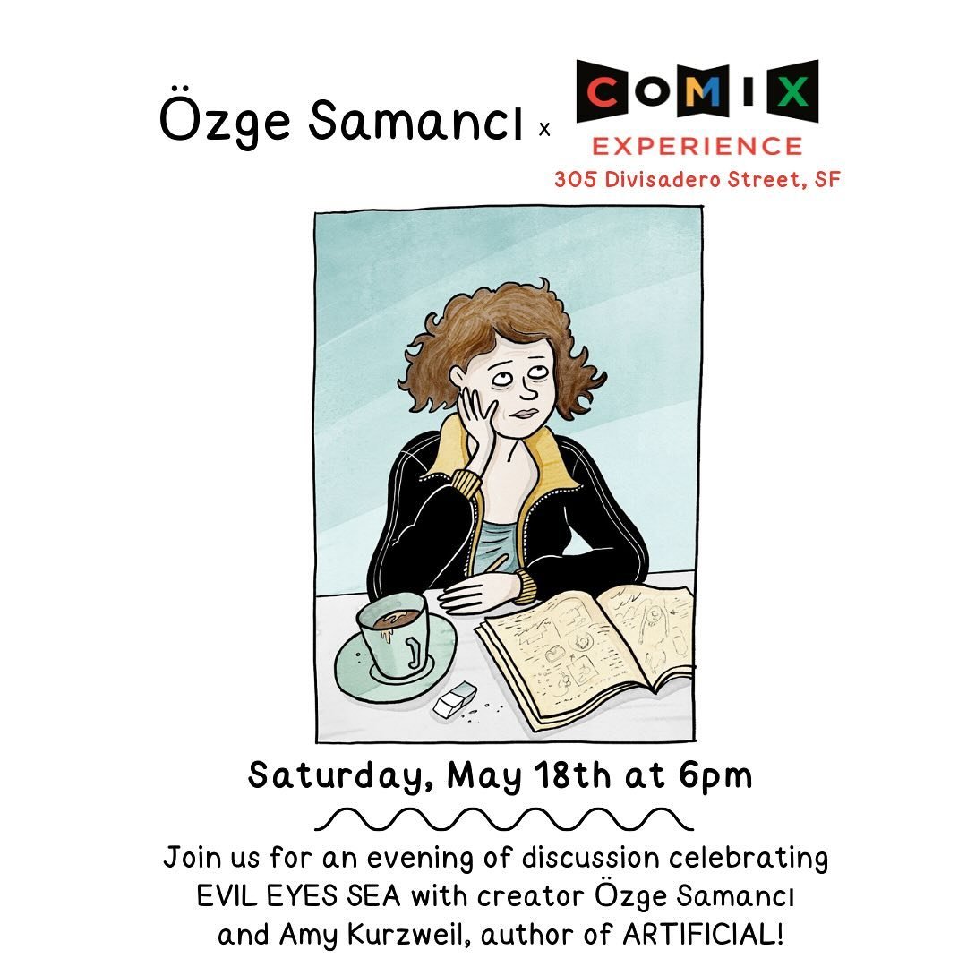 NEXT SATURDAY! May 18th @ 6pm

We&rsquo;re pleased to be hosting &Ouml;zge Samancı celebrating her new book EVIL EYES SEA + discussion with Amy Kurzweil! 
 
Hope to see you there!

&Ouml;zge Samancı is an artist and associate professor at Northwester