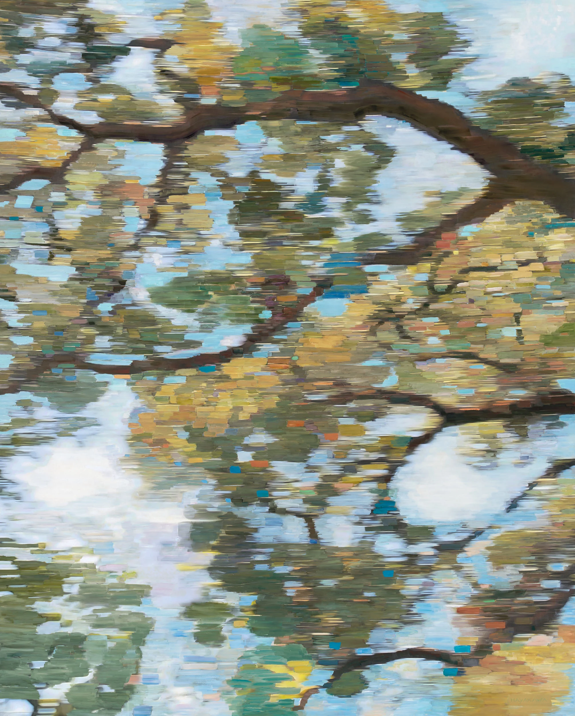 WOODSIDE &nbsp;• &nbsp;oil and archival print on canvas &nbsp;• &nbsp;72 by 58 inches &nbsp;• &nbsp;2016