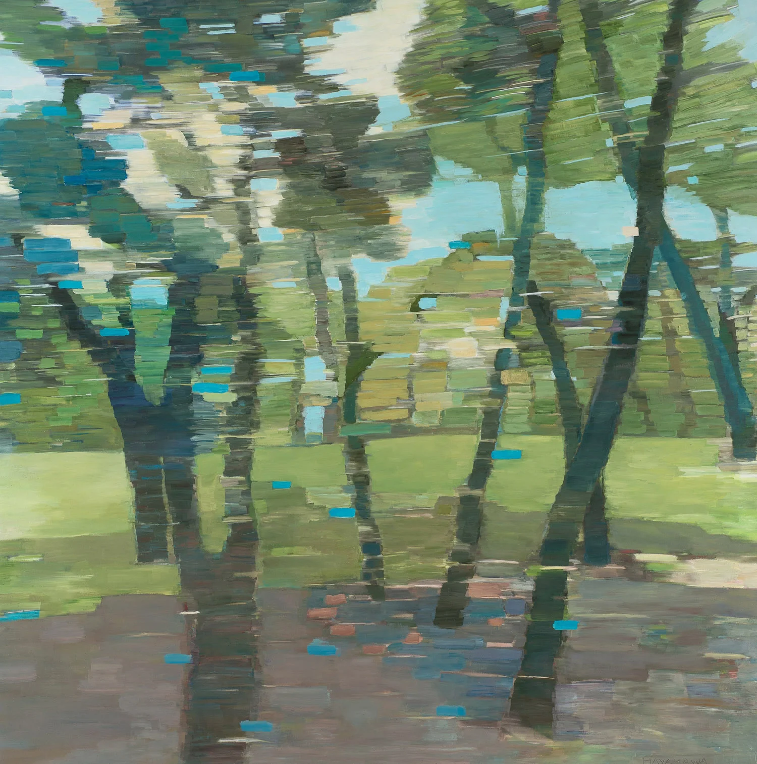 NOTAN PARK &nbsp;• &nbsp;oil and archival print on canvas, mounted on wood &nbsp;• &nbsp;44 by 44 inches &nbsp;• &nbsp;2016