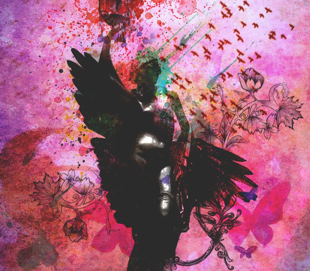 Abstract Angel Watercolor
