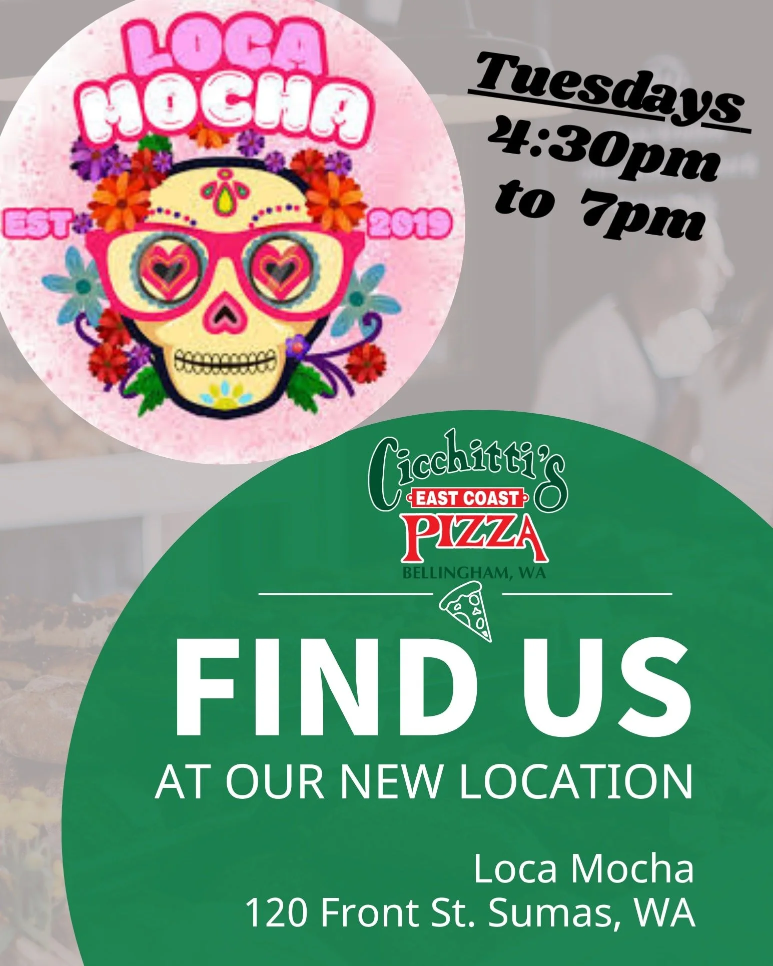 Starting Tuesday, November 4th! Come stop by and grab some pizza. We have dinner covered for Tuesdays 4:30pm-7pm!