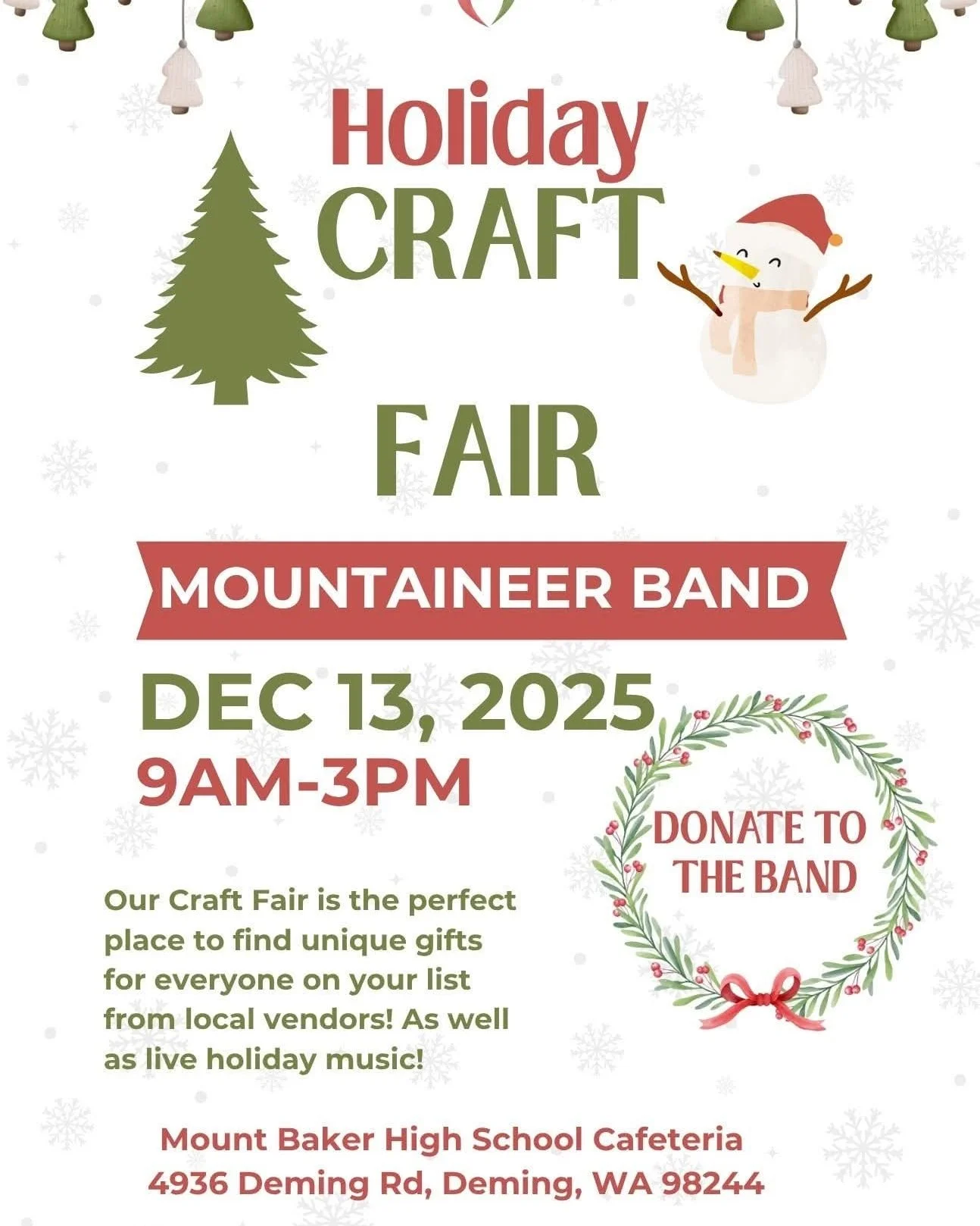 Come on down and support the Mount Baker High School Band, and of course, we will be there as well! See you all there 9am to 3pm!