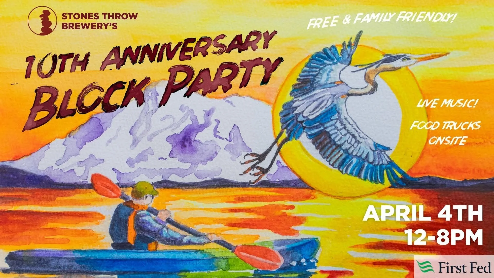 Join us today for Fairhaven Stones Throw Brewery 10th Annual Block Party!
 We will be here from 12pm-8pm, Come on down for some family-friendly fun!