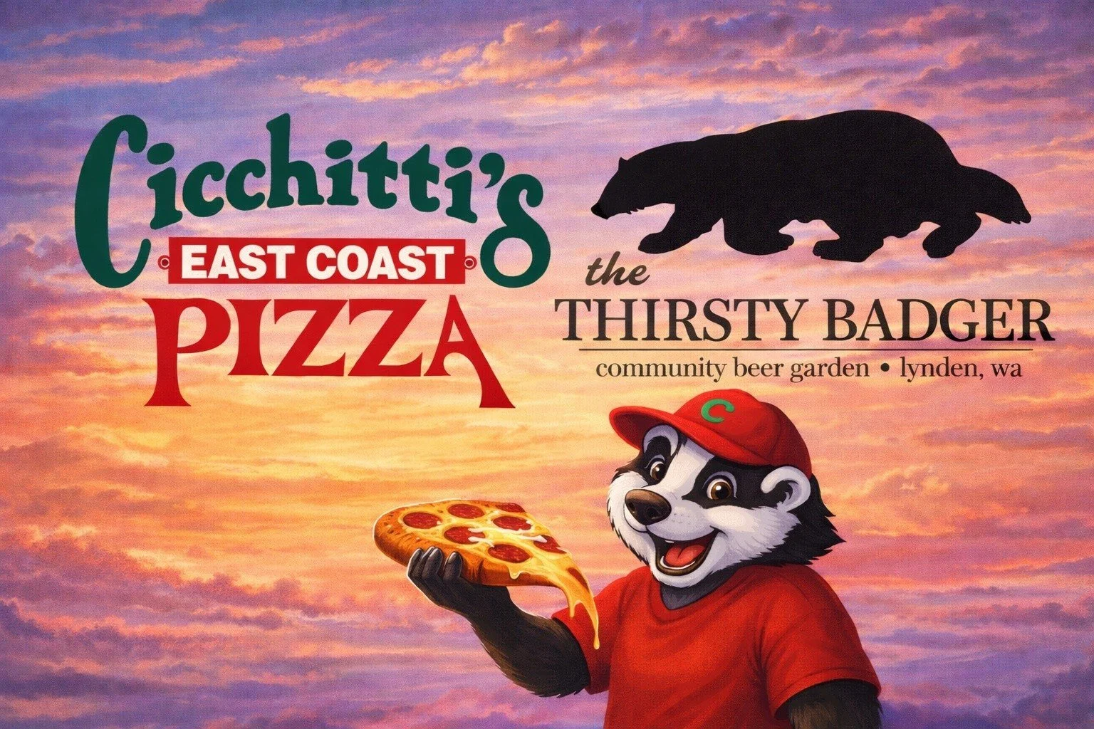 🍕 It's Thursday, and we will be at The Thirsty Badger tonight from 4:30pm-7pm. 🍕

☎️ Call your order in to (360) 820-5333