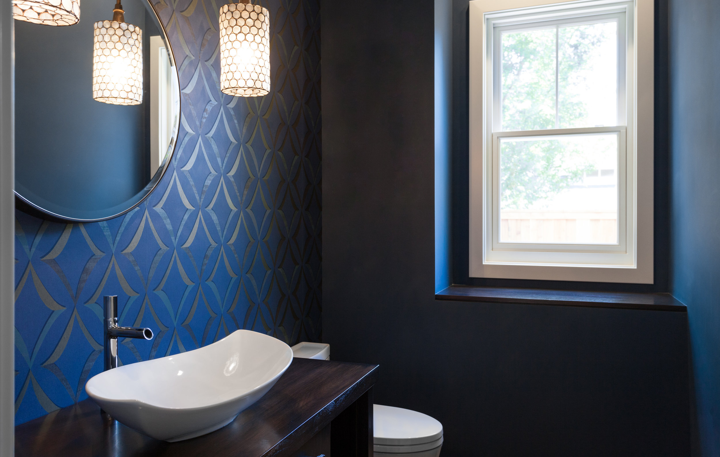 Branagh custom home--blue bathroom--Danville, CA