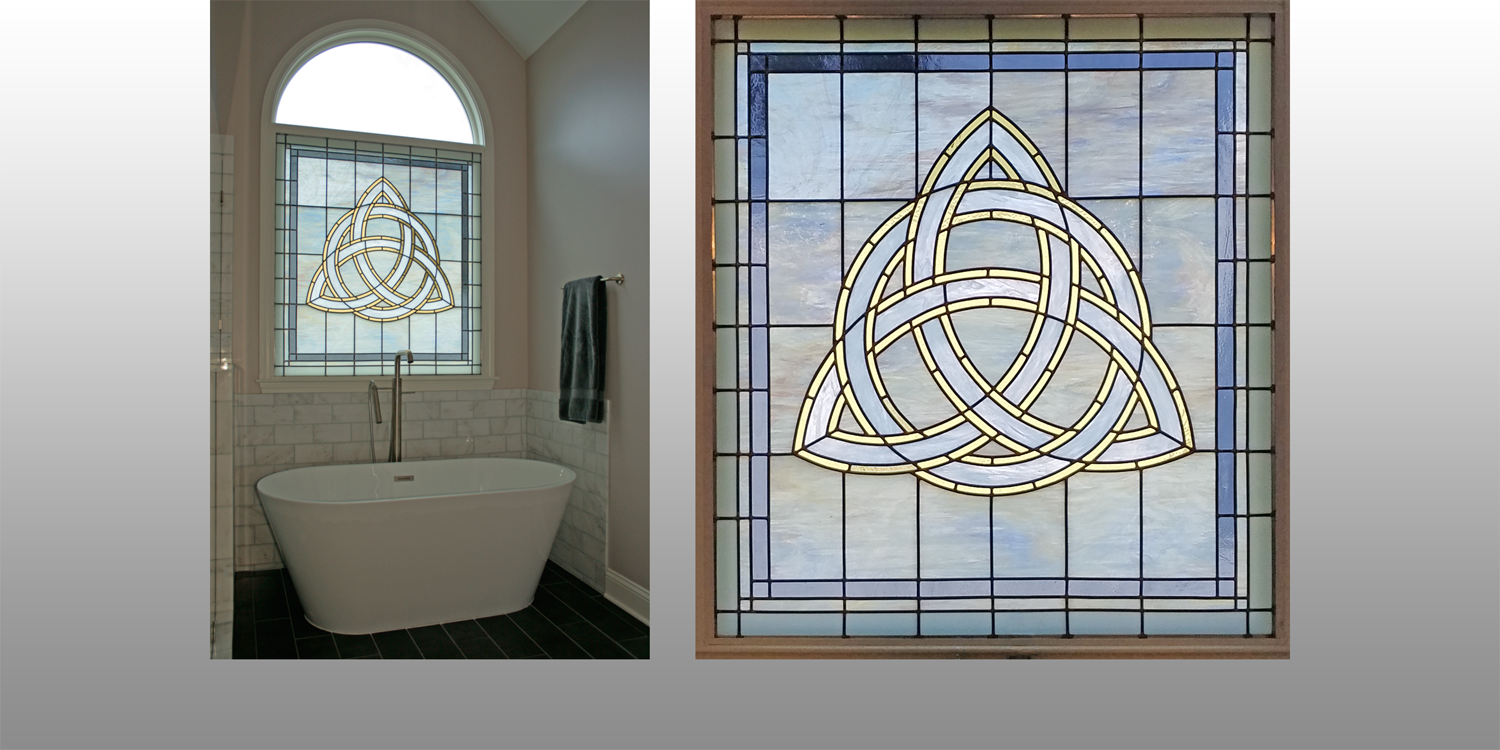 Celtic Trinity Knot  - tub window,  Private Residence