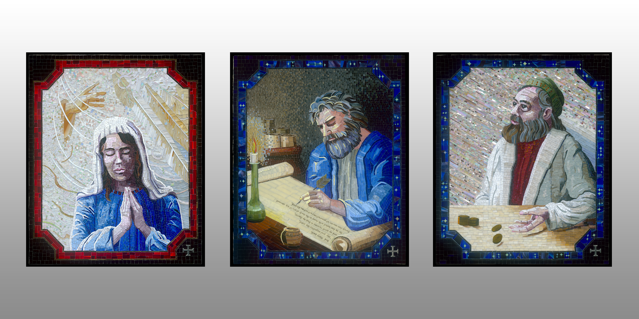 Transfiguration Narthex Mosaics: Annunciation, St. Luke, The  Calling of St. Matthew