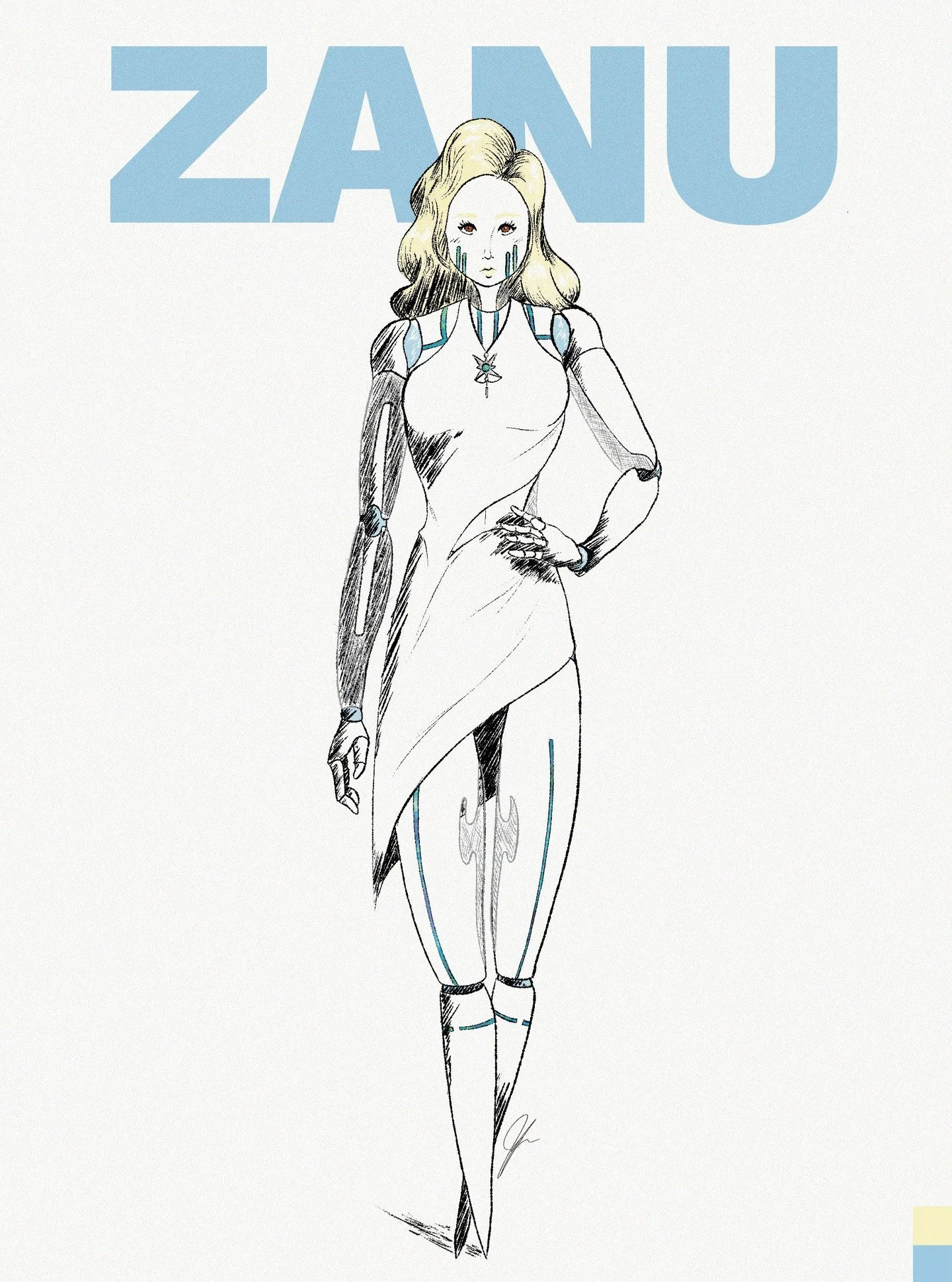 Zanu, the Conductor of Order

One of my main OC's! I wanted to draw them all in a simple reference style so I can categorize them better and have easily accessible final looks for them. Also, some lore down below and a description of her species on t