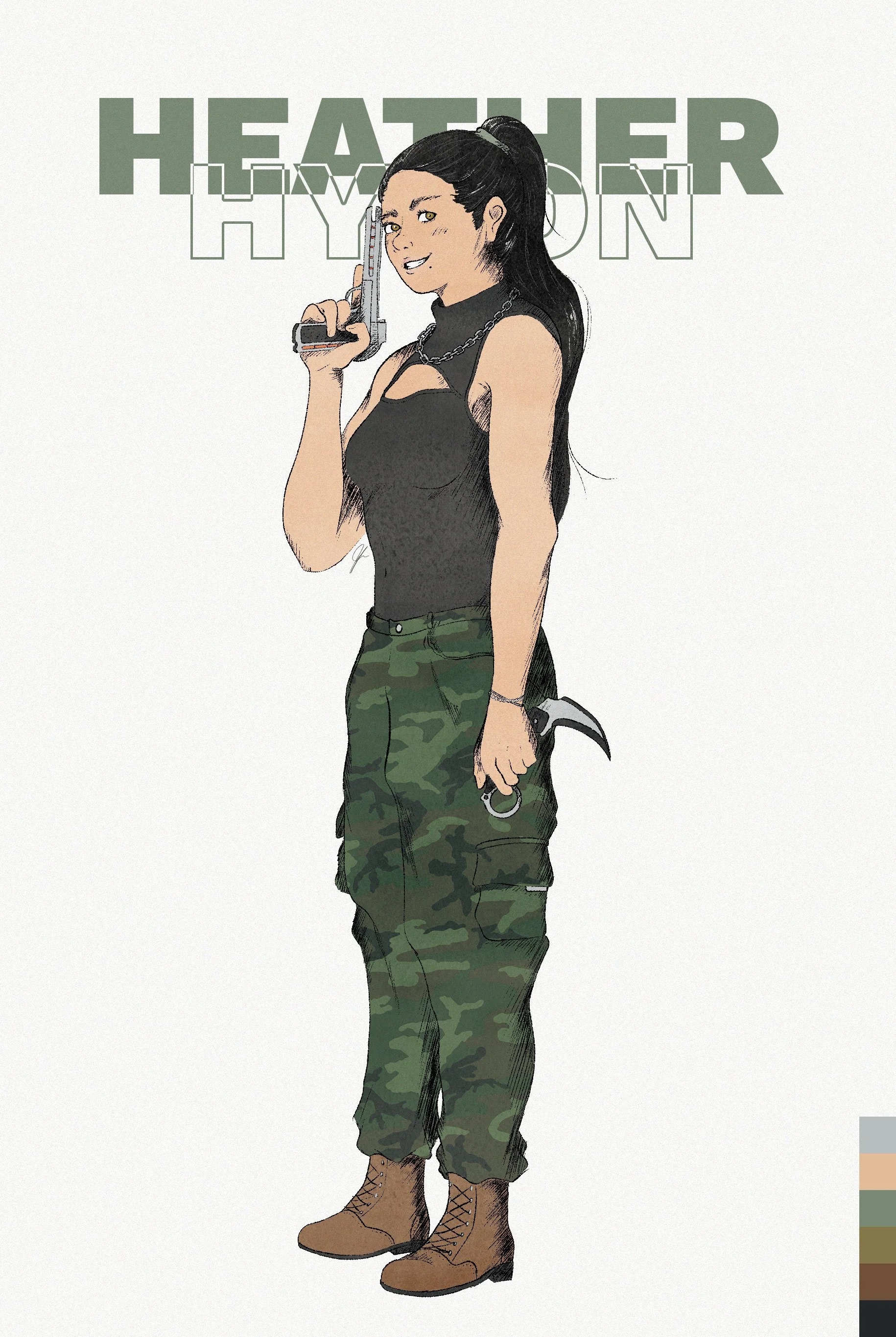 My main OC Heather Hyeon from my fictional IcarusCode world.