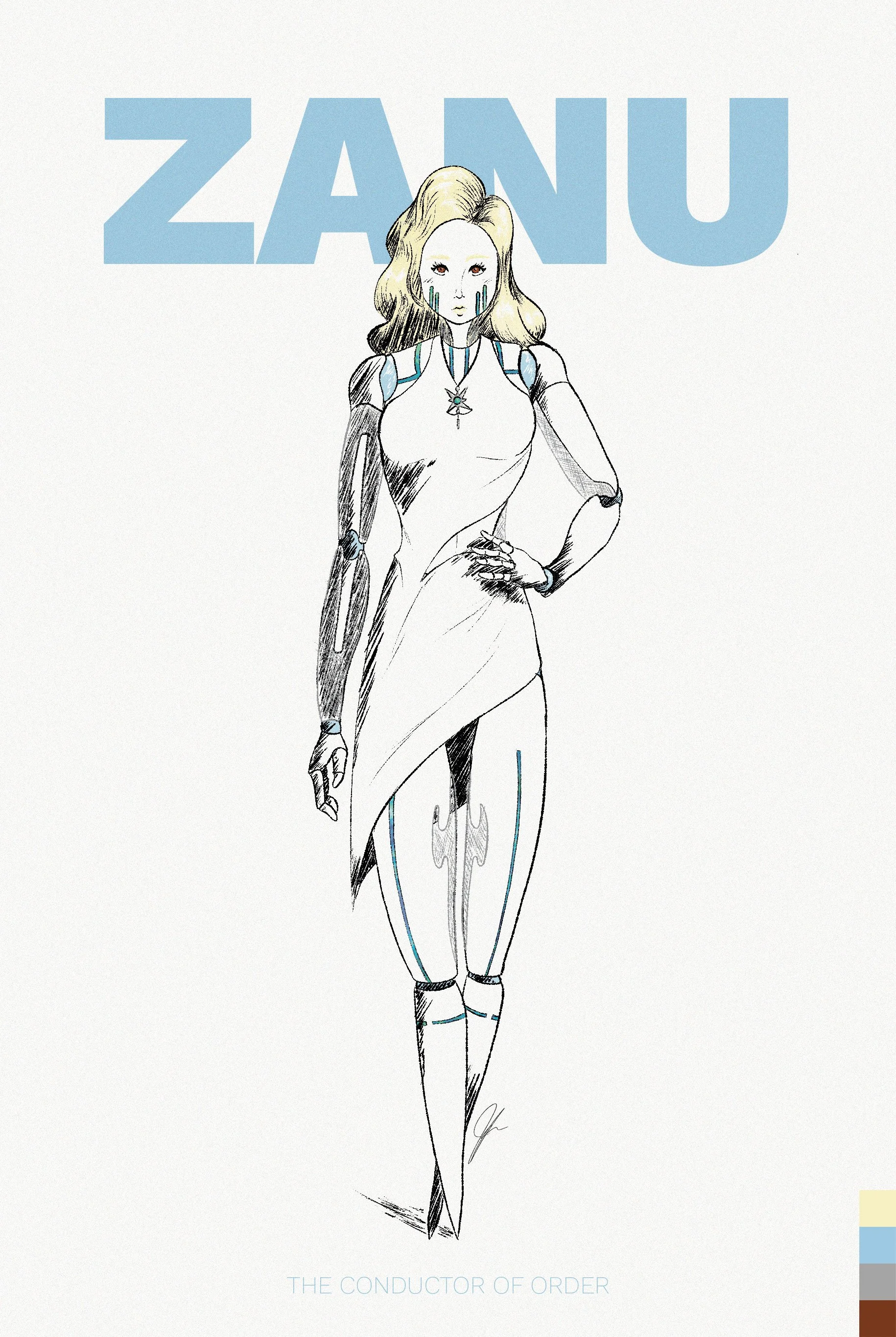 My OC Zanu from my fictional IcarusCode world. She is the leader of The Orchestra; once an enemy, then an ally..