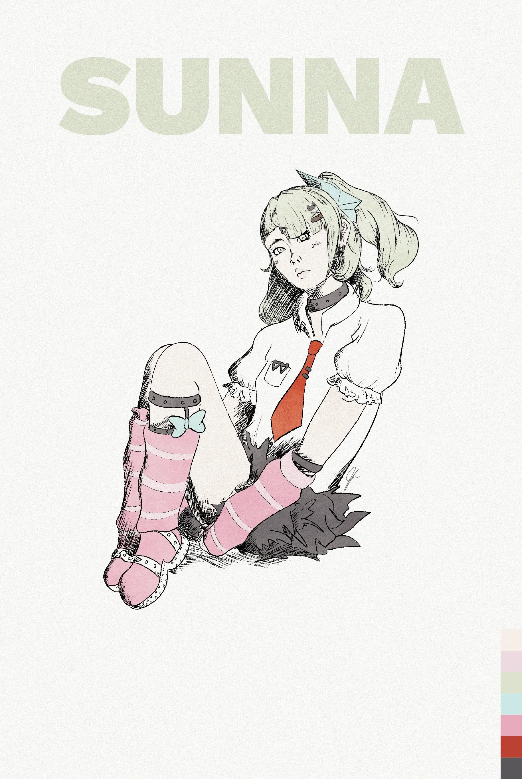 Fan art of Sunna from the game Zenless Zone Zero.