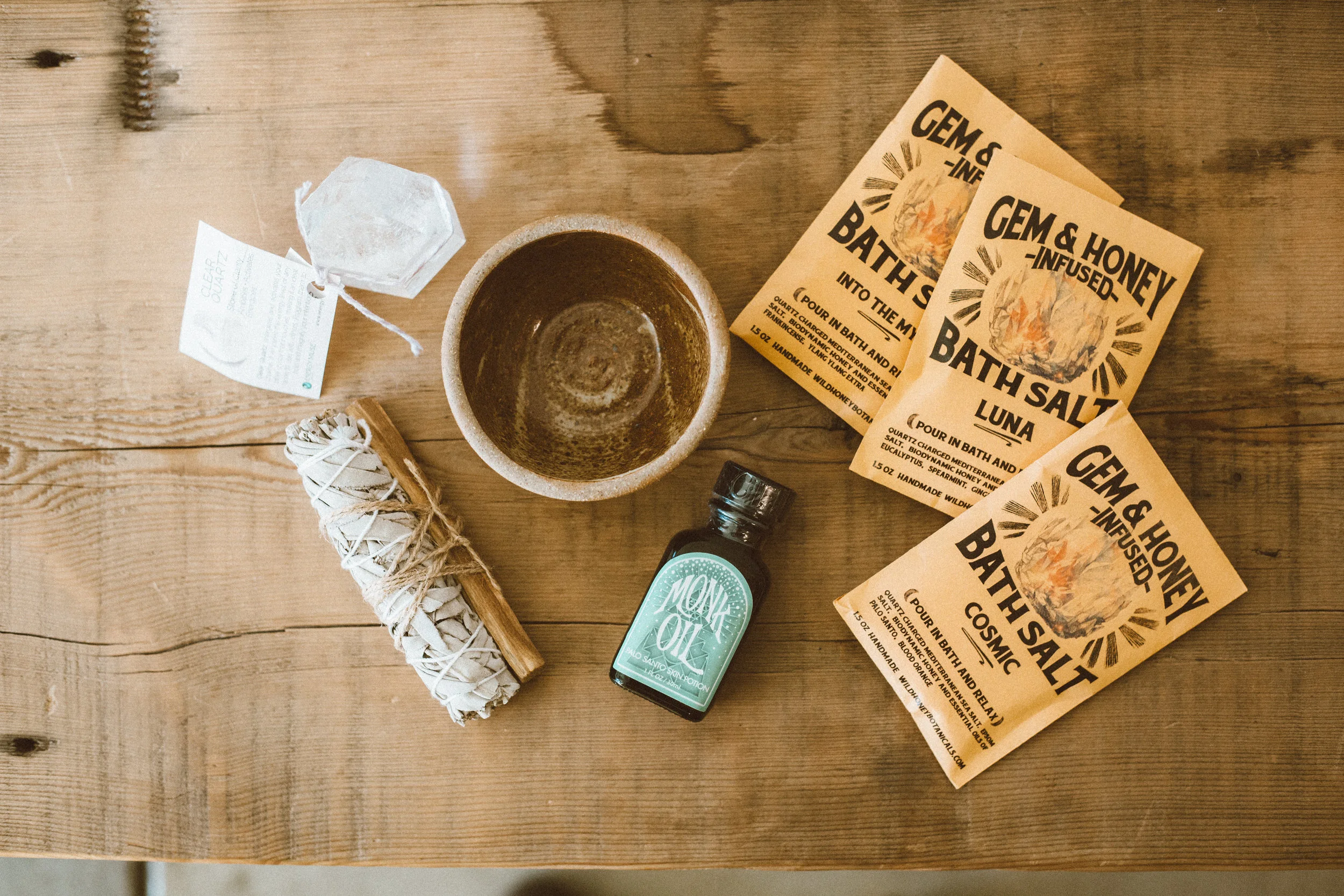 Bath salt packs, sage bundles and more from Sage Center.