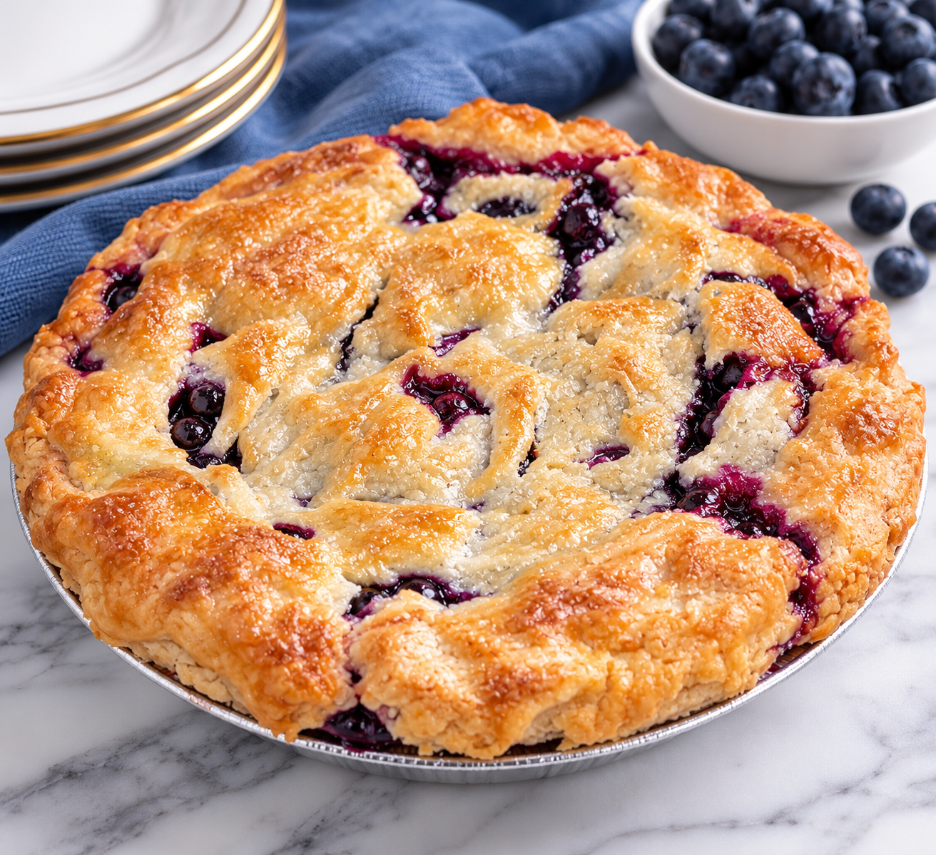 Rustic Blueberry Pie on Marble.png