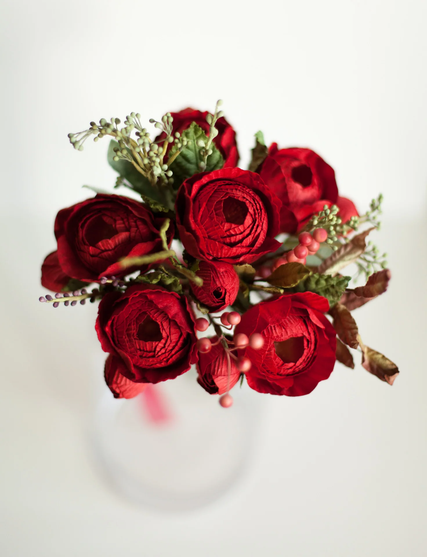 Posy Pot Paper Flower Red Queen Posy