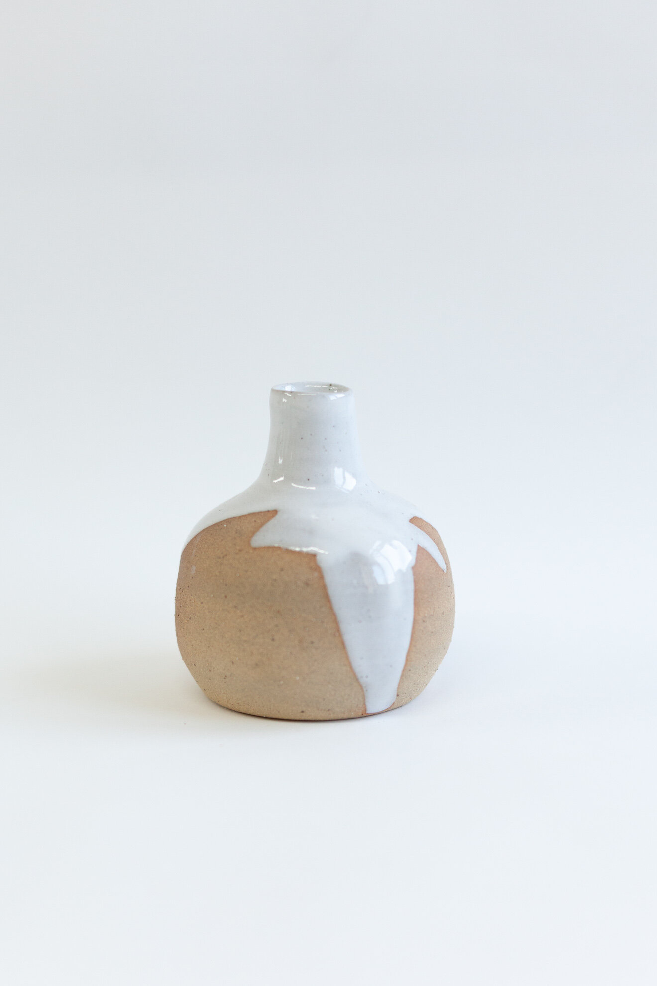 Small Glossy White Bud Vase