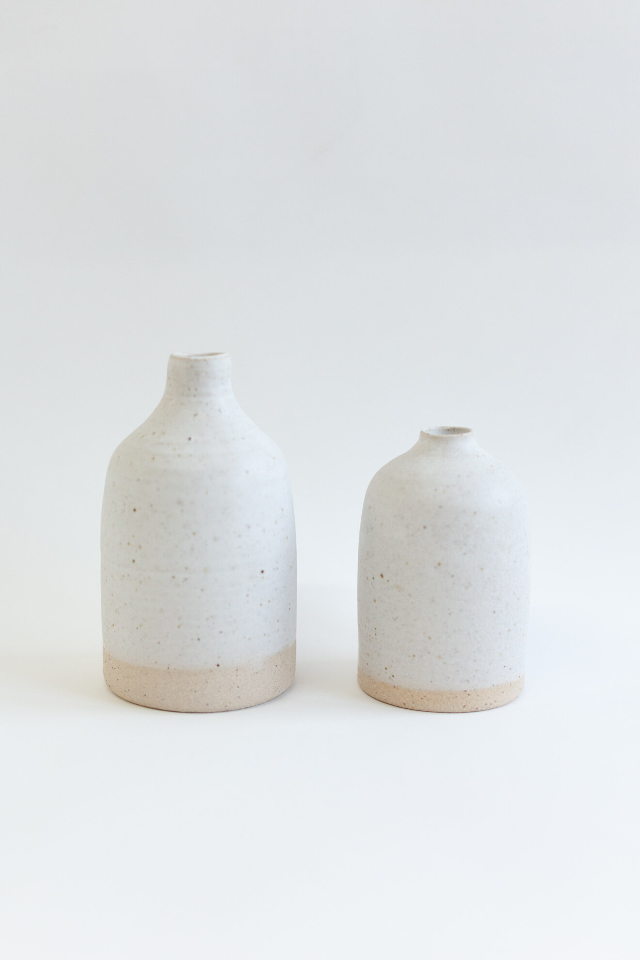 Matt White Bud Vases (Set Of Two)