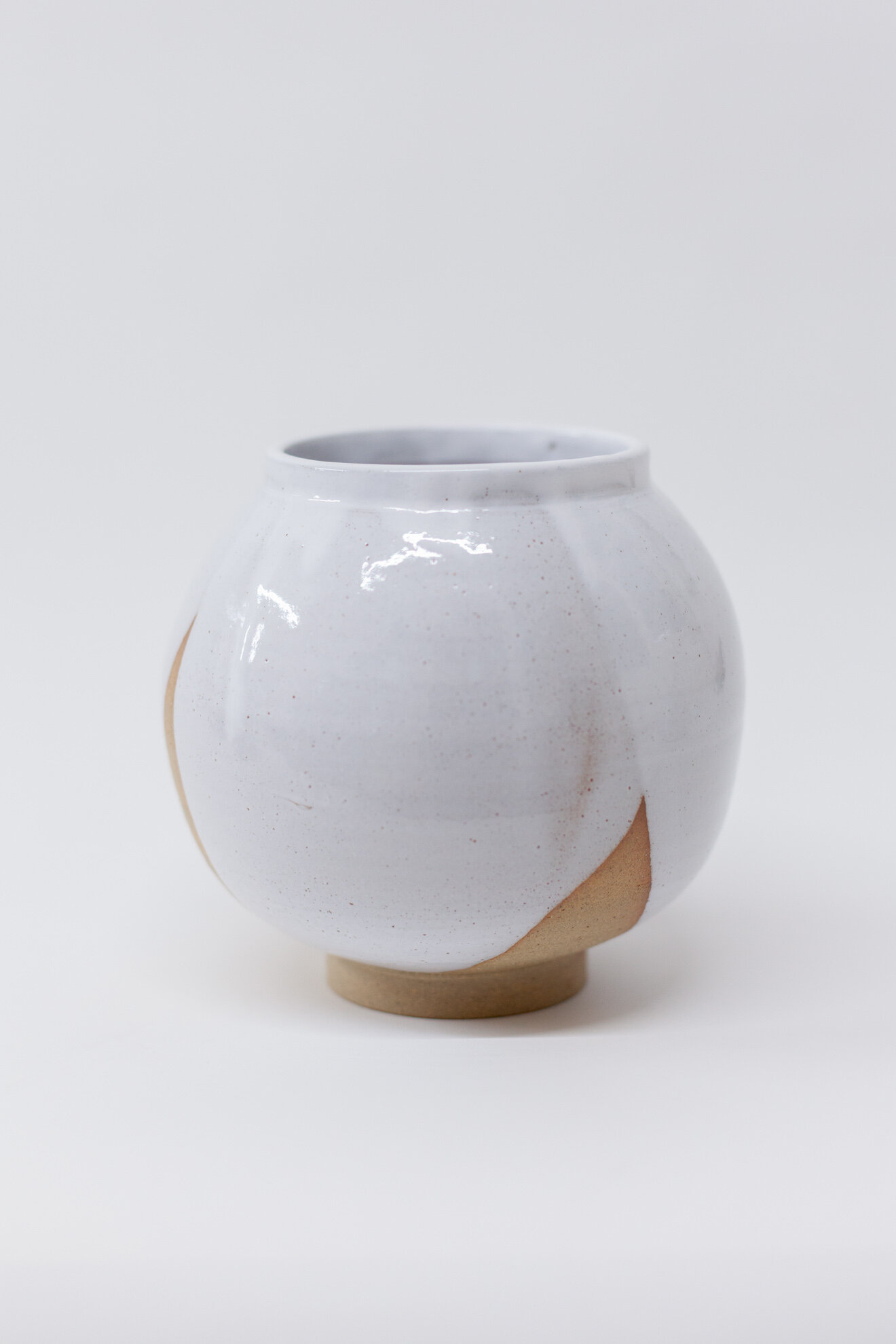 Glossy White Moon Jar