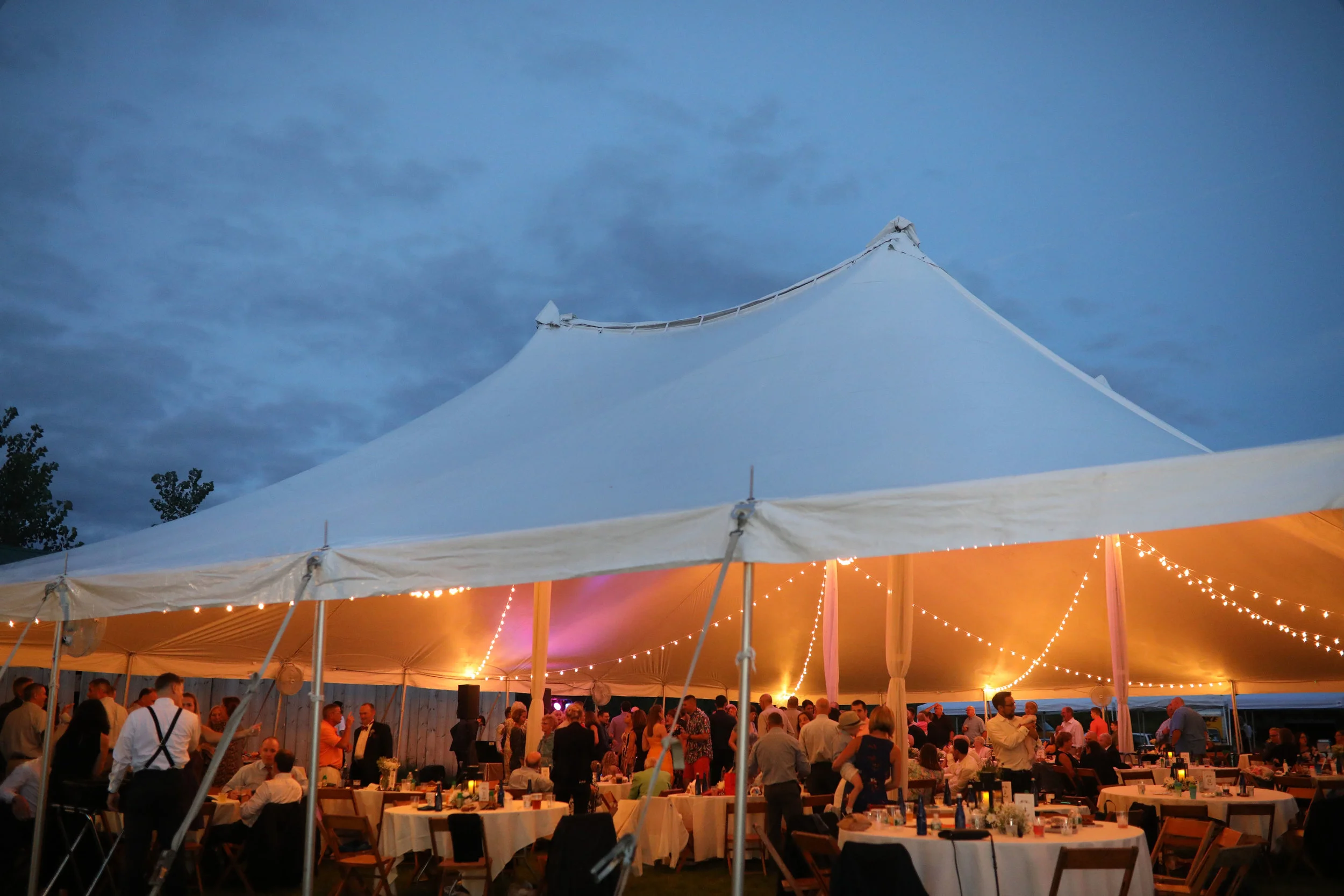 Sail Cloth tent at Mabee Farms