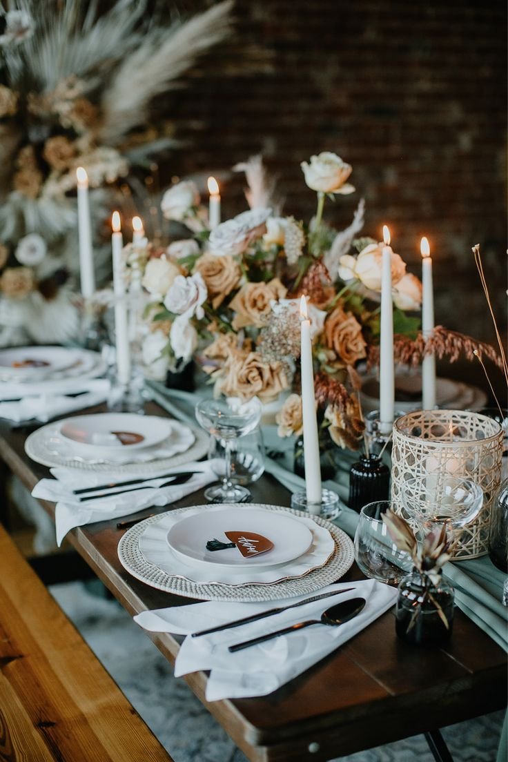 Modern Boho Tablescape for Fall Wedding with Fresh Florals.jpg