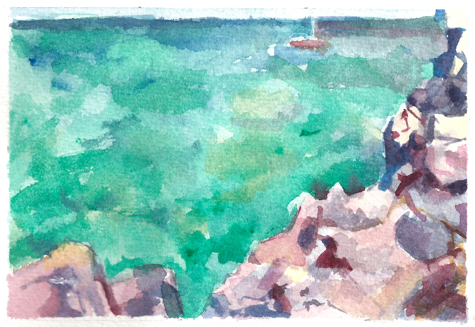 Peering | 4" x 6" | Watercolor on Paper | 2018