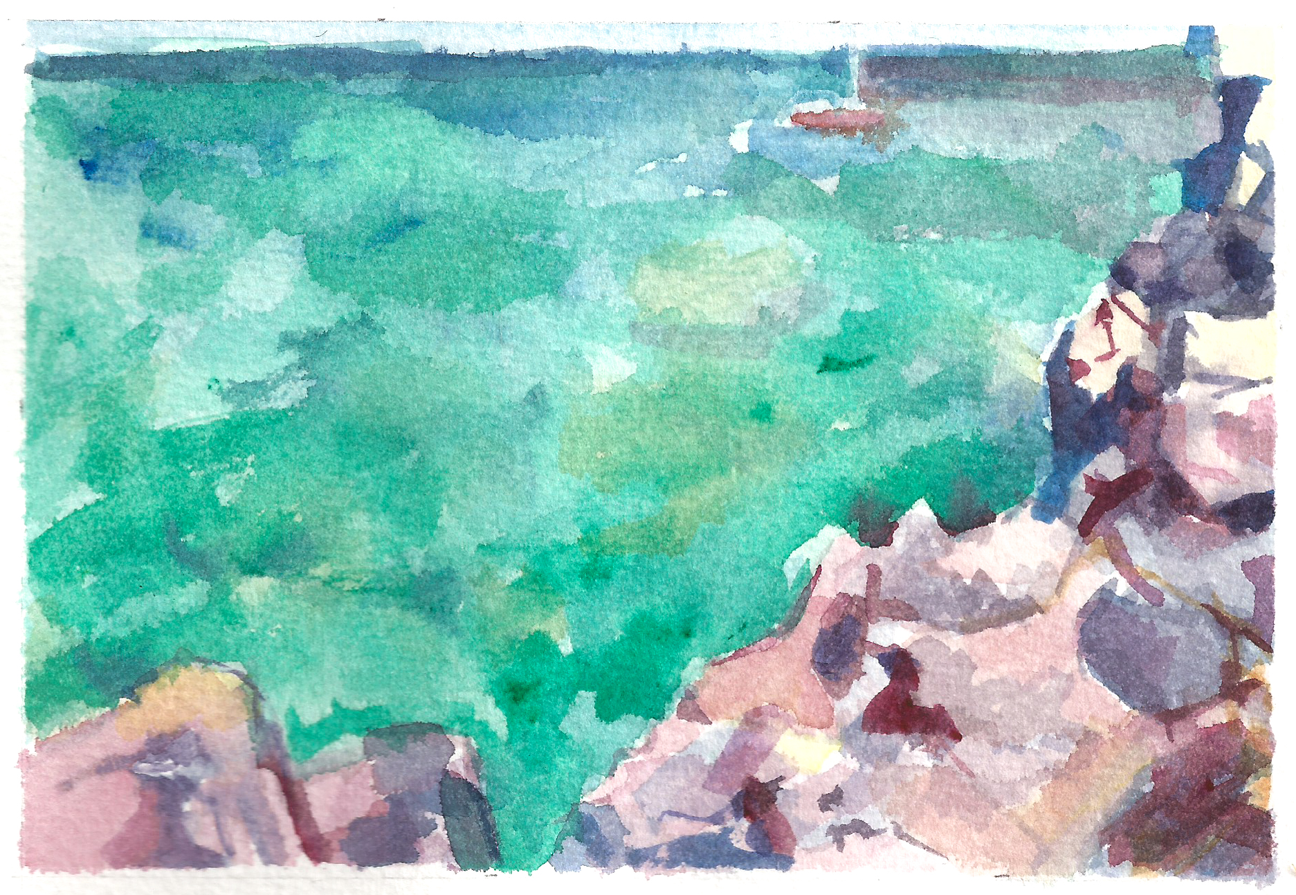 Peering | 4" x 6" | Watercolor on Paper | 2018
