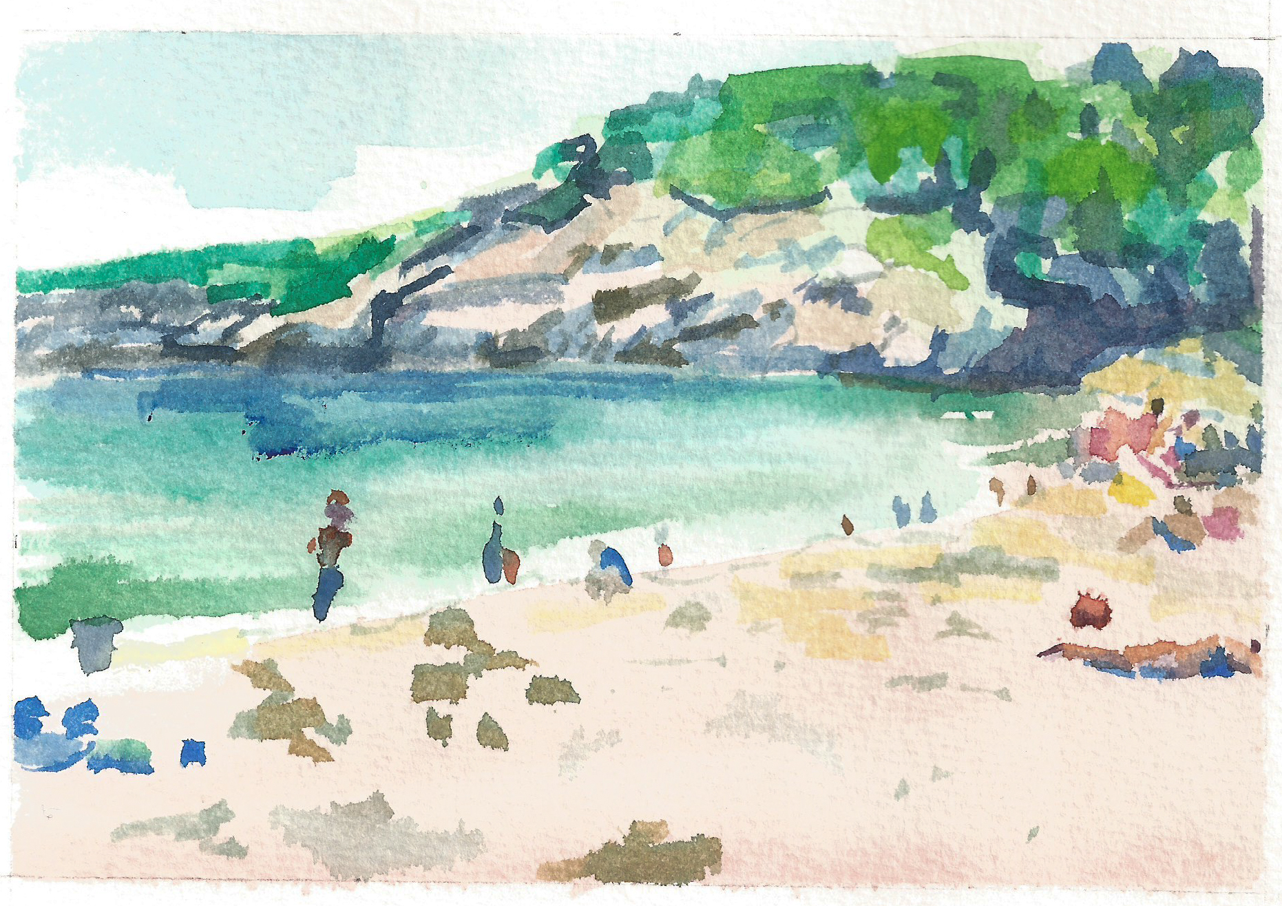 Hi, I'm a Tourist | 4" x 6" | Watercolor on Paper | 2018