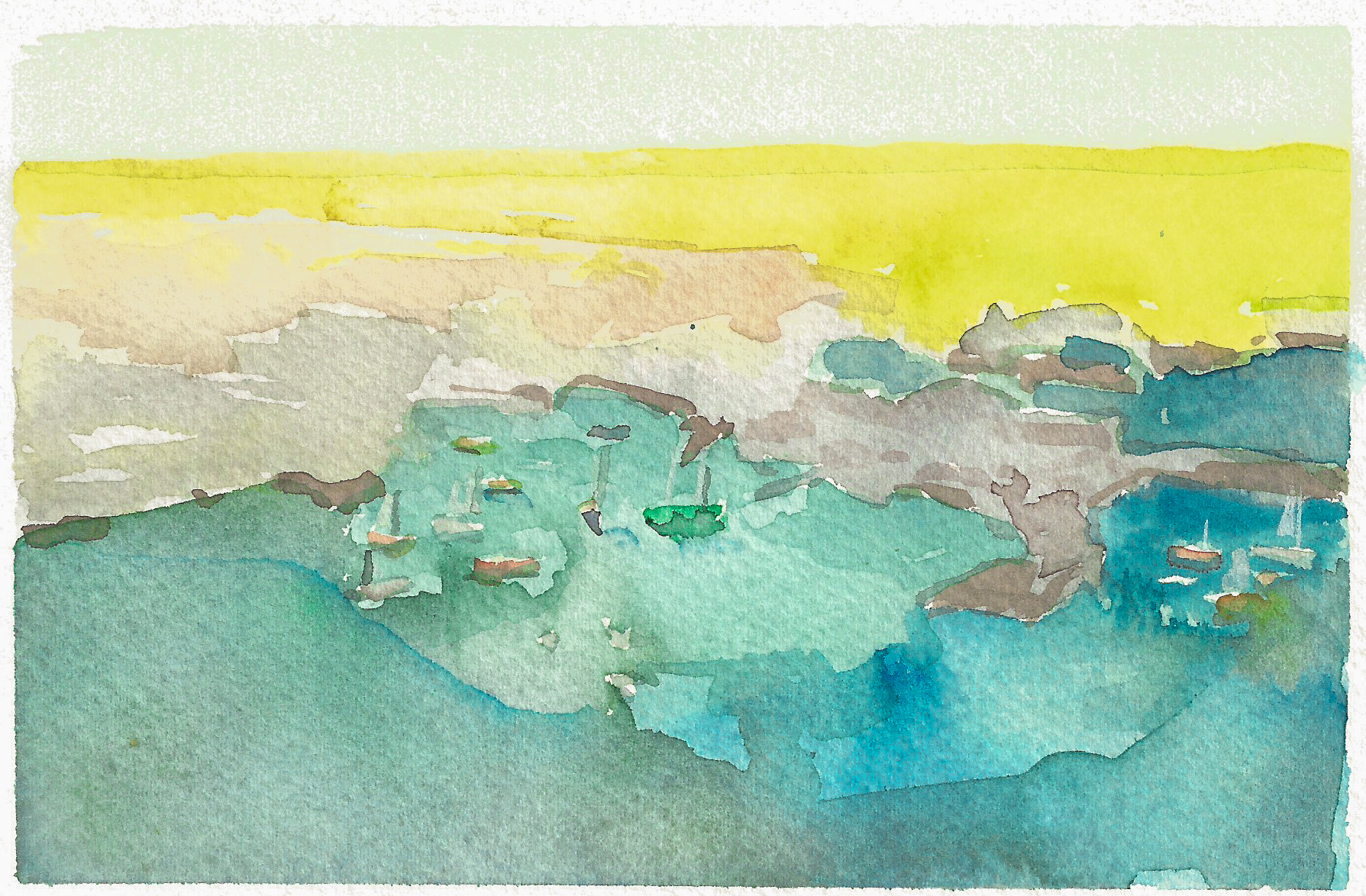 Invented Harbor | 4" x 6" | Watercolor on Paper | 2018
