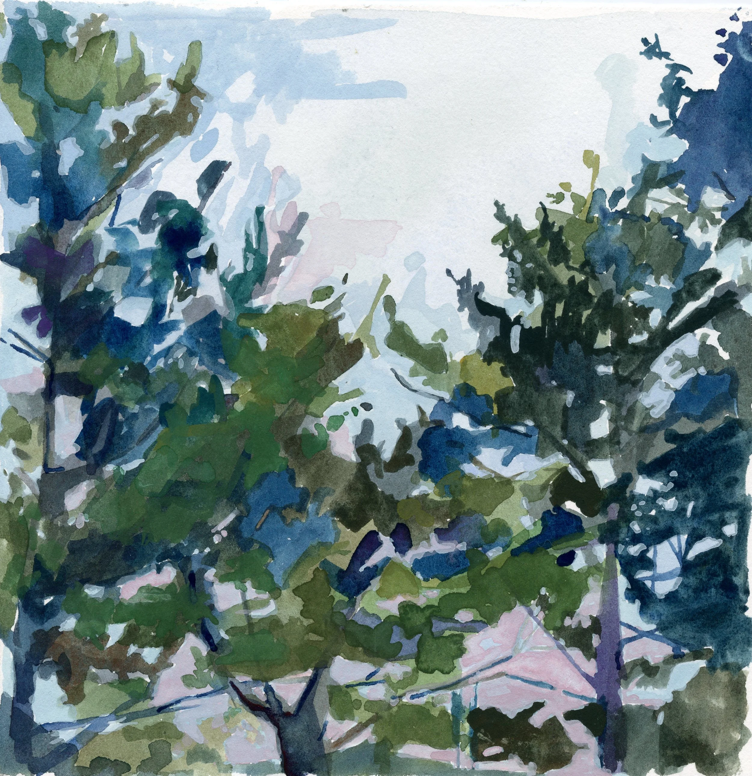 Divide | 8” x 8” | Gouache on Arches | 2019