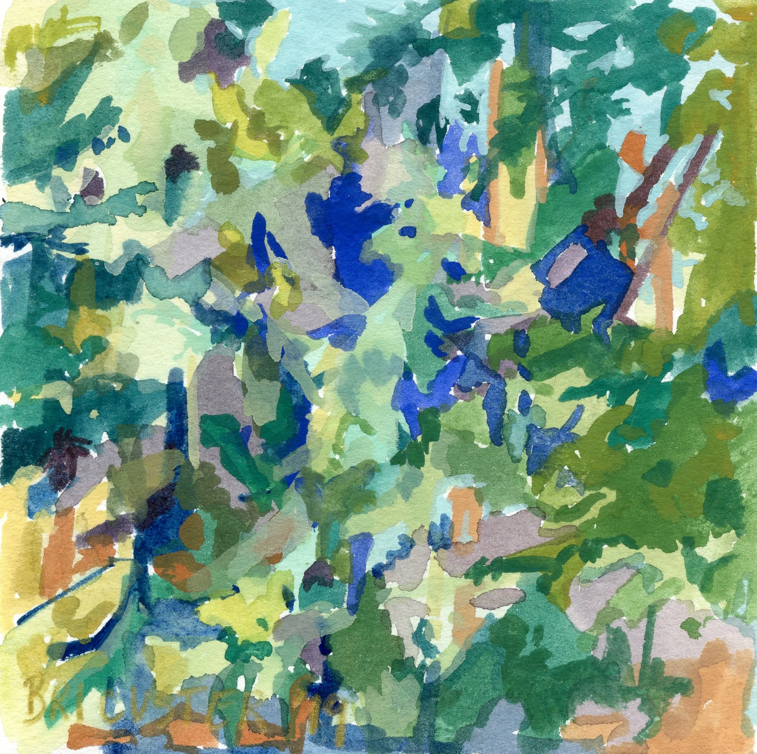 Blurred | 4” x 4” | Gouache on Arches | 2018