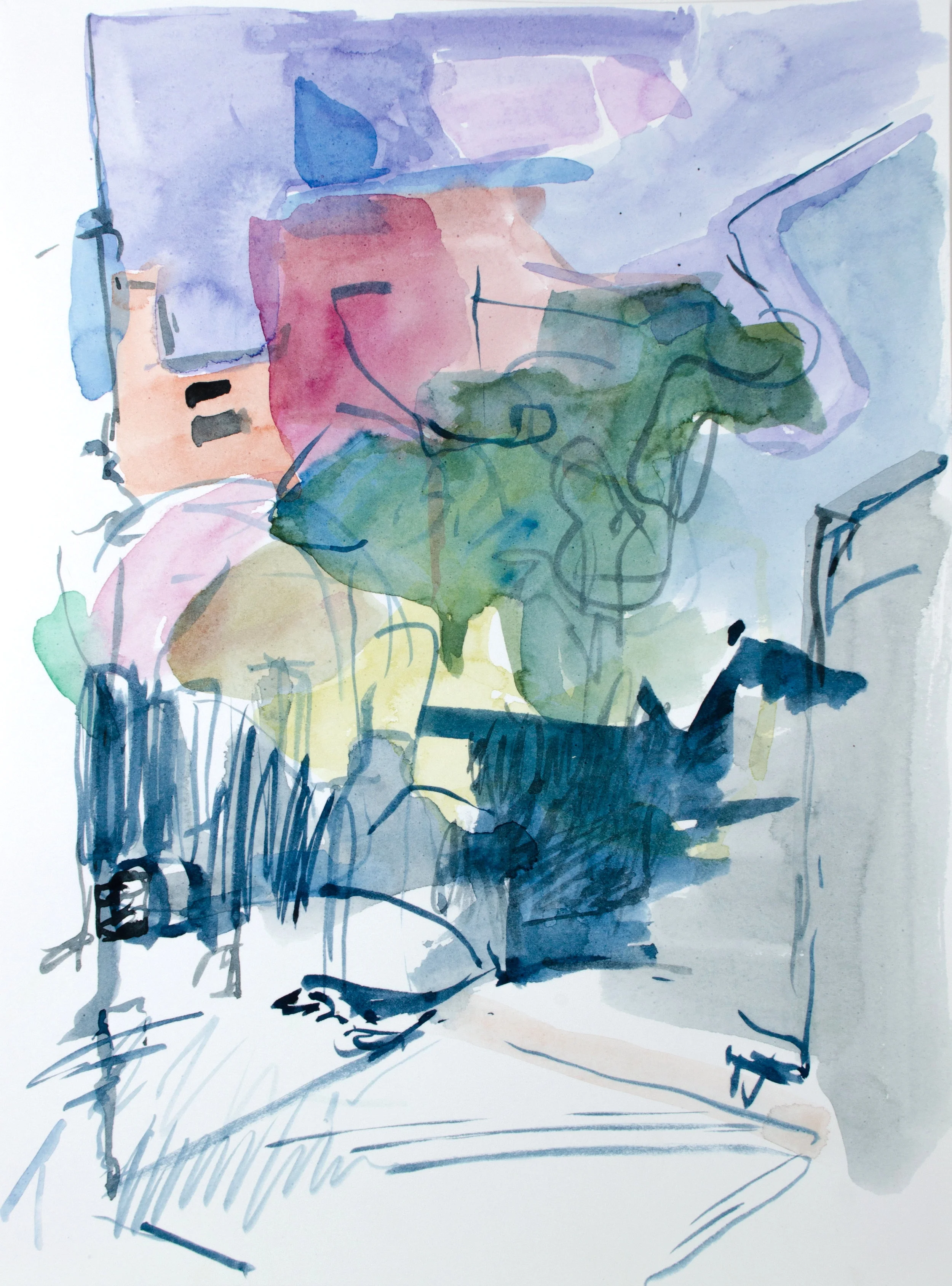 Peggy's Courtyard, Venice | 16" x 12" | Watercolor on Paper | 2018