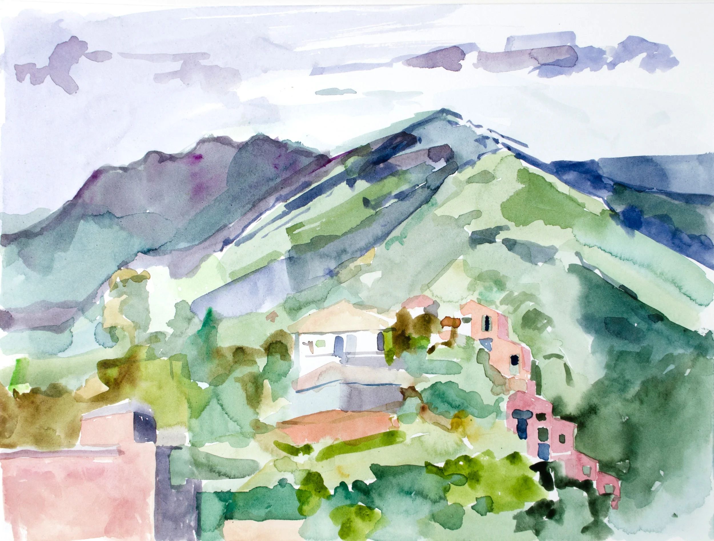 Mountainside, Monterosso al Mare | 16" x 12" | Watercolor on Paper | 2018