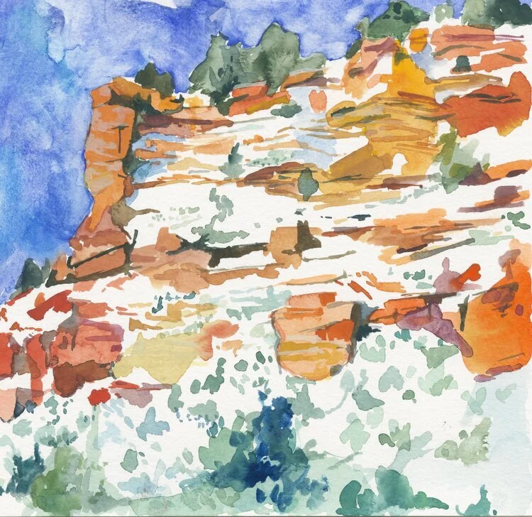 Escarpment | 8" x 8" | Gouache on Paper | 2020 