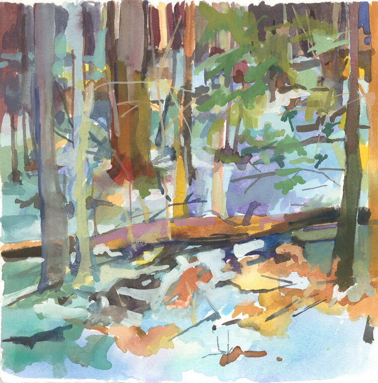 Fallen | 8" x 8" | Gouache on Paper | 2019