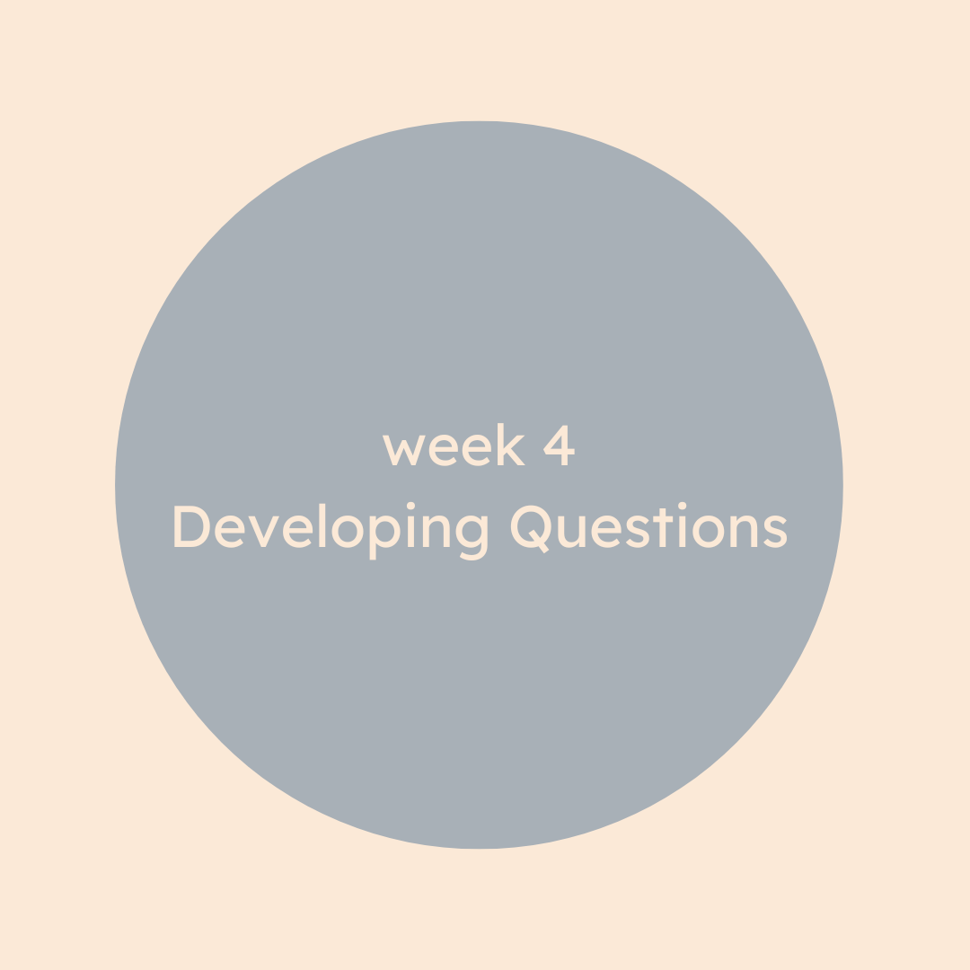Week 4: Developing Questions in Your Art Practice