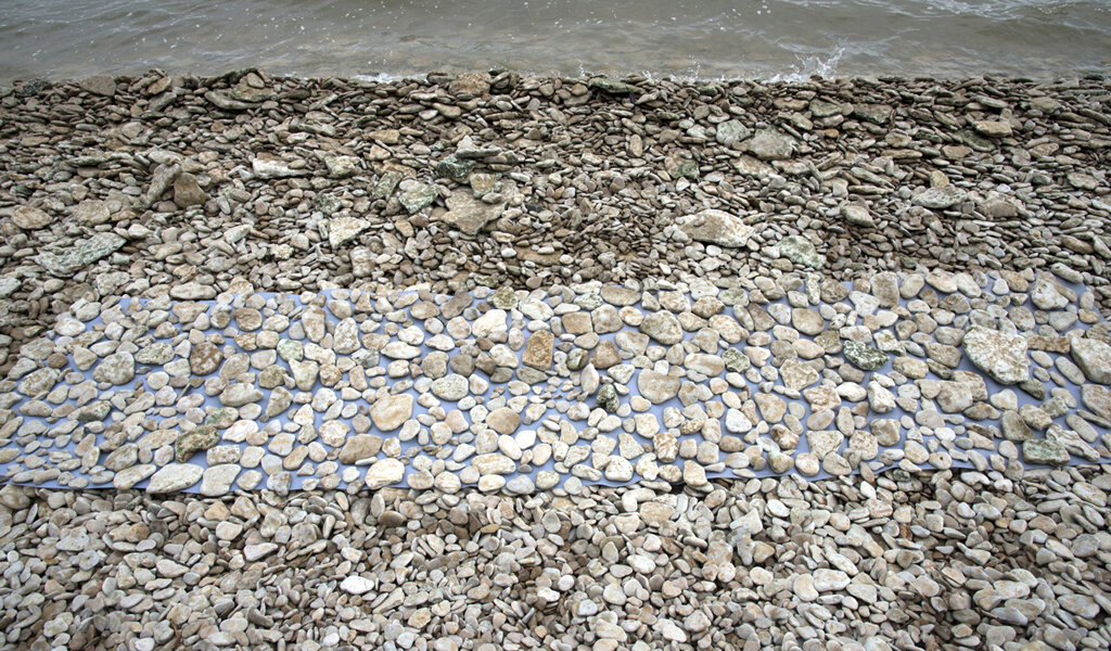 Photographic paper, stones, 1 metre x 4.5 metres