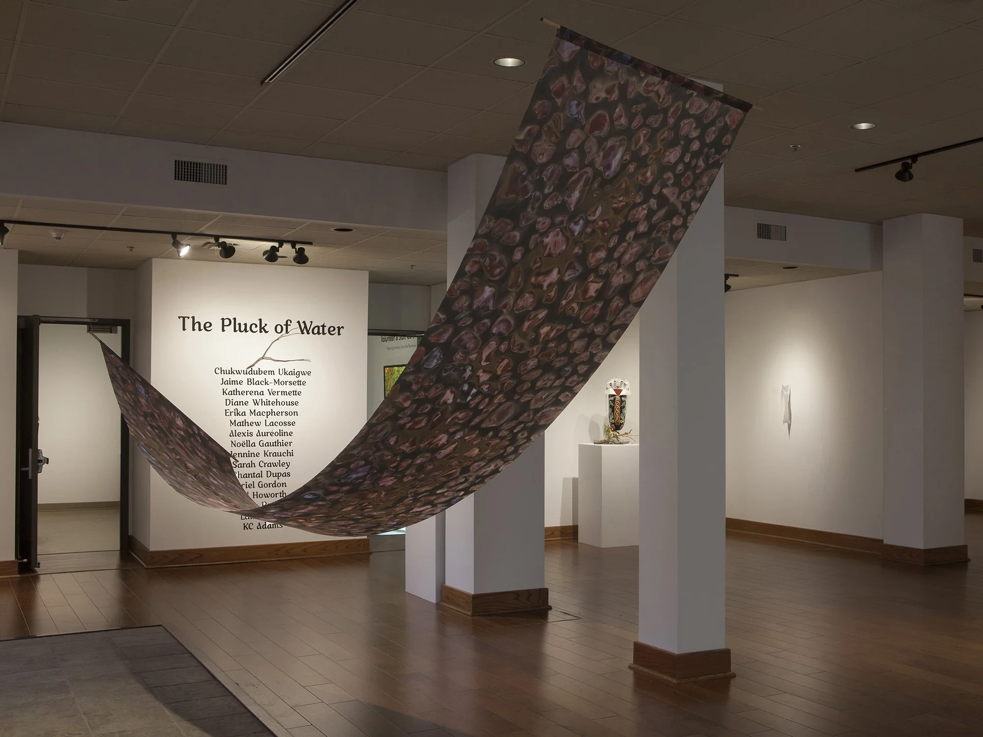 Stone Shadows, digital photograph of lumen print on polysilk (1 metre x 4.6 metres / 42" x 180"), photo: Karen Asher 