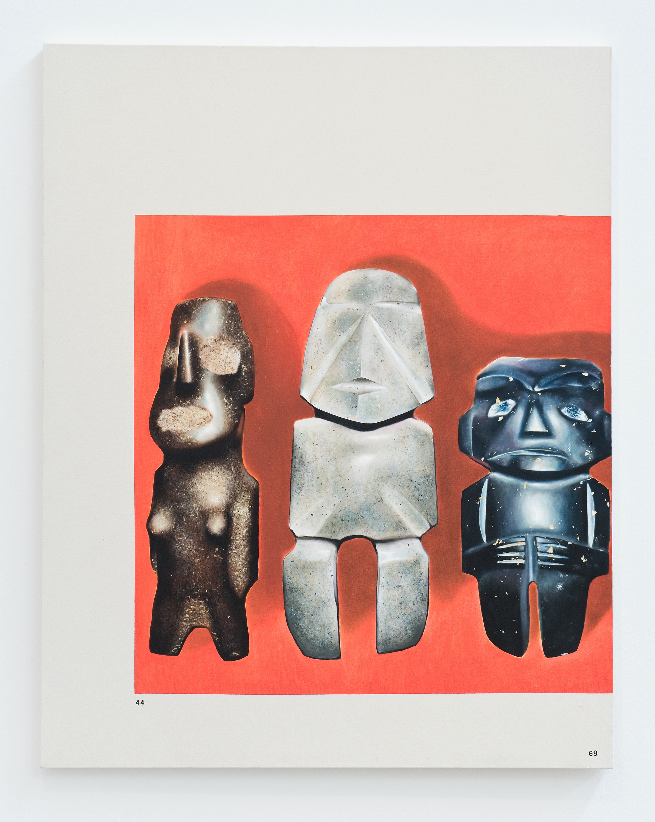 44, 69 , oil and letraset on canvas, 140 x 110 cm, 2016