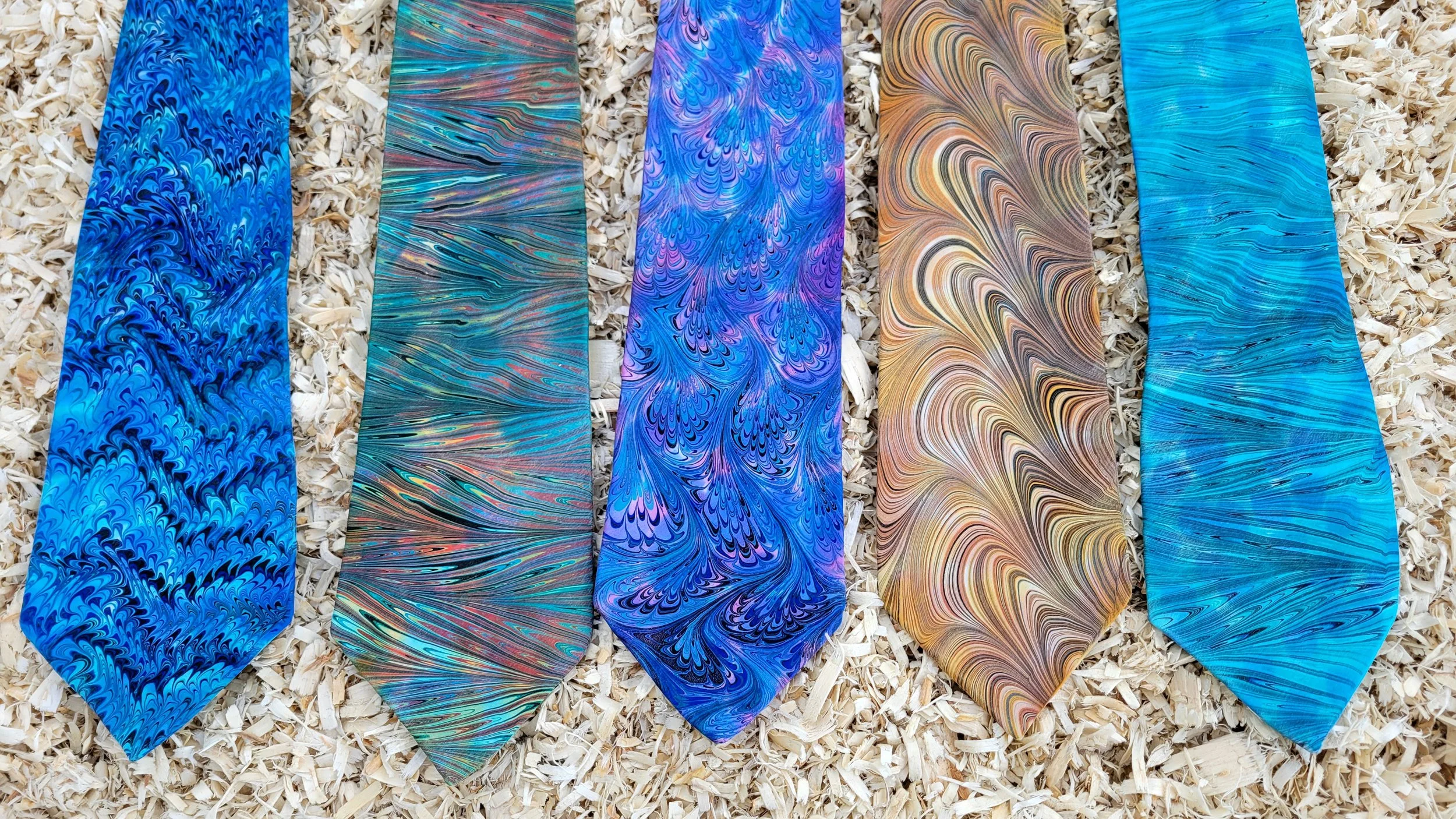 Water-Marbled Silk Neckties / Group 1