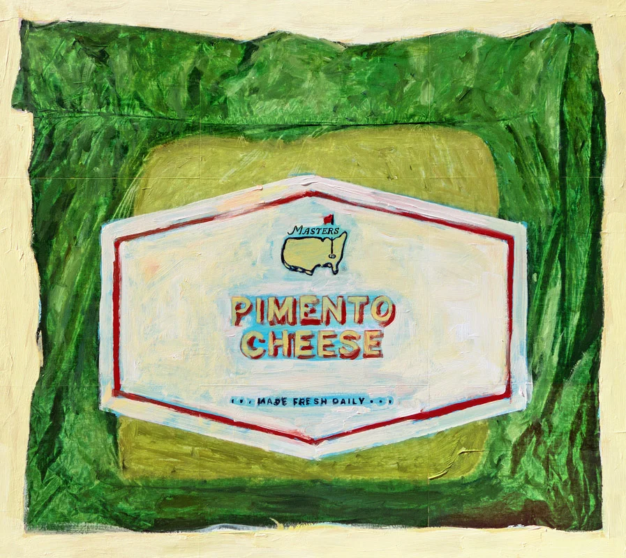 Pimento Cheese mixed media on panel 33 x 37 inches