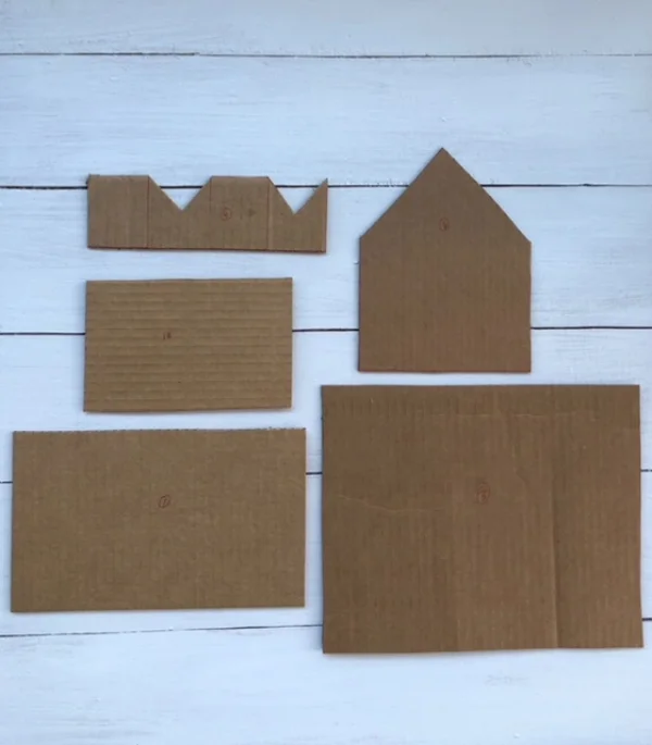 Template pieces for gingerbread house.
