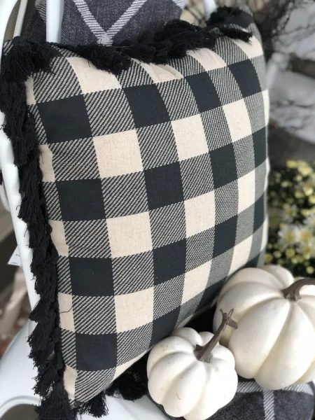 buffalo check pillow + trim