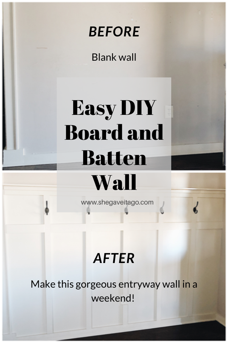Easy Diy Board And Batten Wall She Gave It A Go